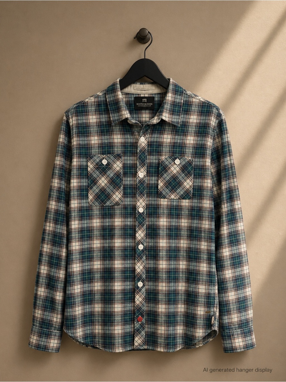 Scotch & Soda Green and White Button Down